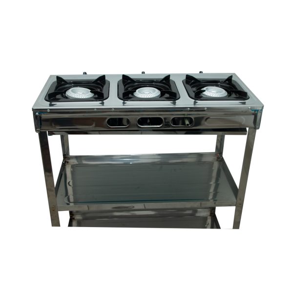 NASCO 3 BURNER GAS STOVE SILVER NASGS-K332FS