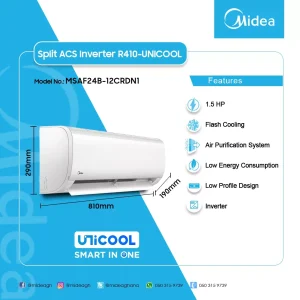 MIDEA SPLIT INVERTER 1.5HP AC MSAF24B-12CRDN1